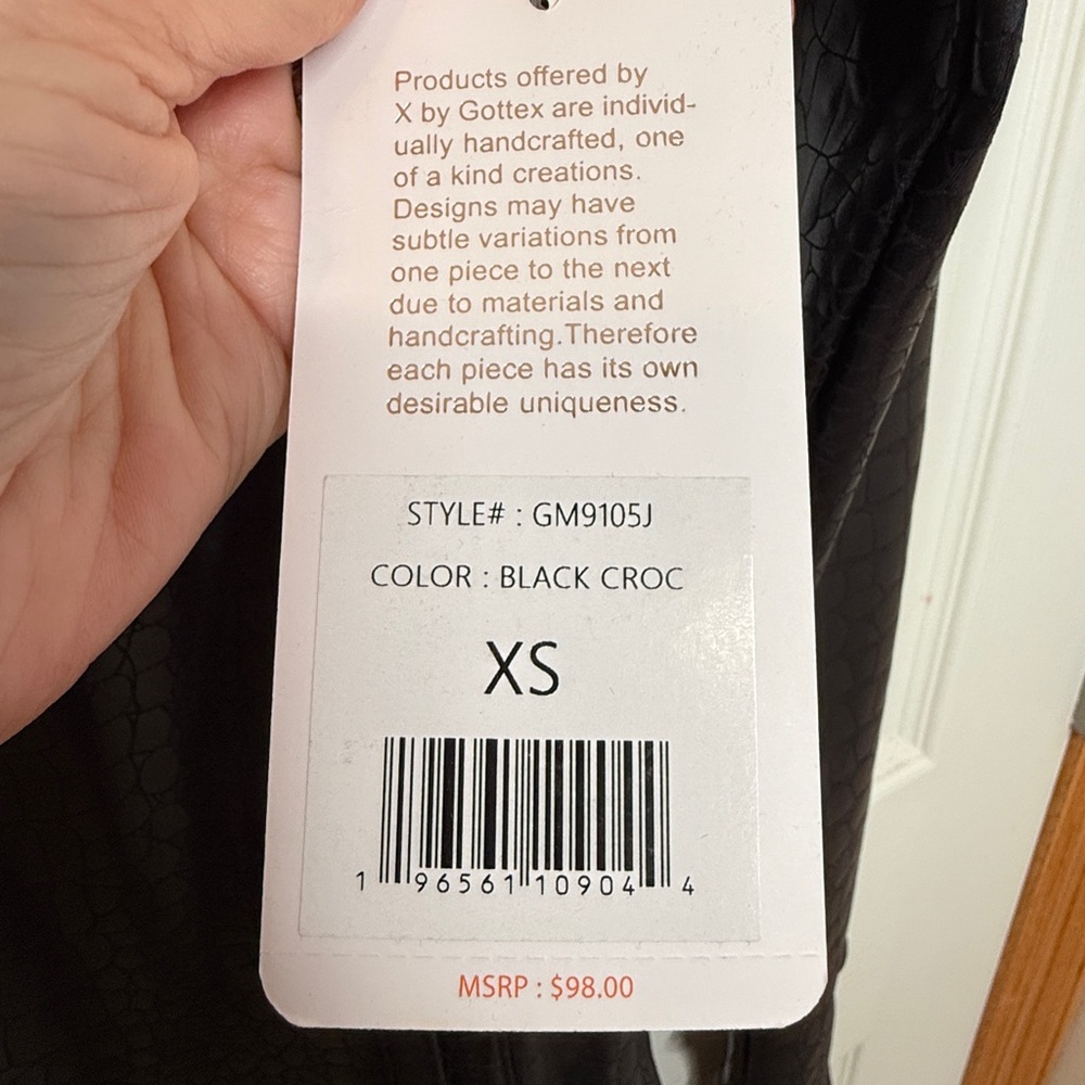 X by Gottex Line Jacket in Black Croc Print XS NWT Peach Skin Collection - Picture 8 of 11